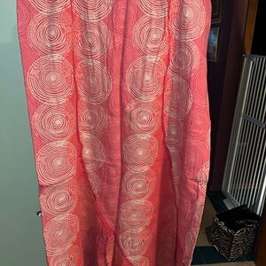 J. Jill Pink Midi Skirt with White Circular Print